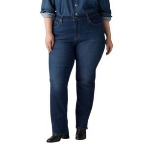 Levi's 724 Dark Wash High Rise Straight Leg Stretch Jeans Size 24W